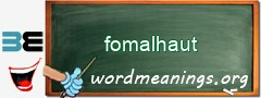 WordMeaning blackboard for fomalhaut